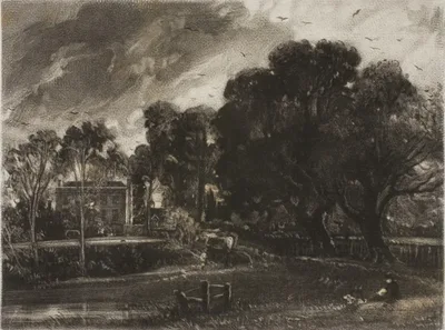 Frontispiece, to Mr. Constable's English Landscape, East Bergholt, Suffolk by David Lucas, 1830