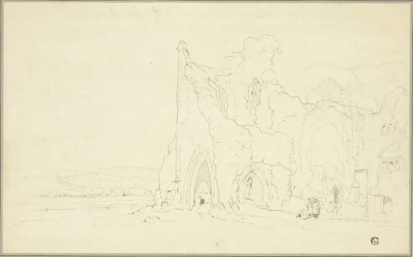 Landscape with Gothic Ruins by Cornelius Varley, 1810/20
