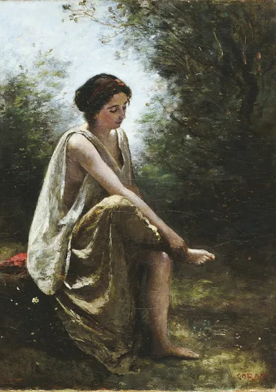 Wounded Eurydice by Jean Baptiste Camille Corot, 1868–70