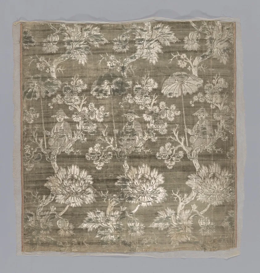 Panel (Dress Fabric) by China or France, Qing dynasty (1644–1911), Possibly mid–18th century