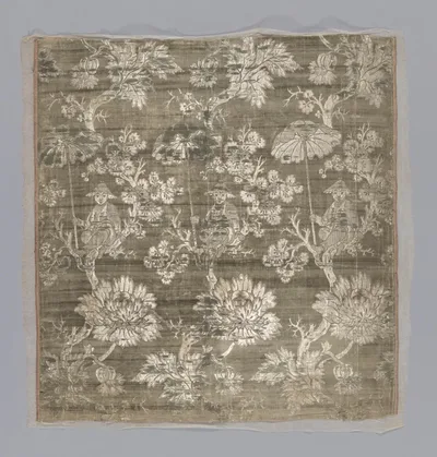 Panel (Dress Fabric) by China or France, Qing dynasty (1644–1911), Possibly mid–18th century