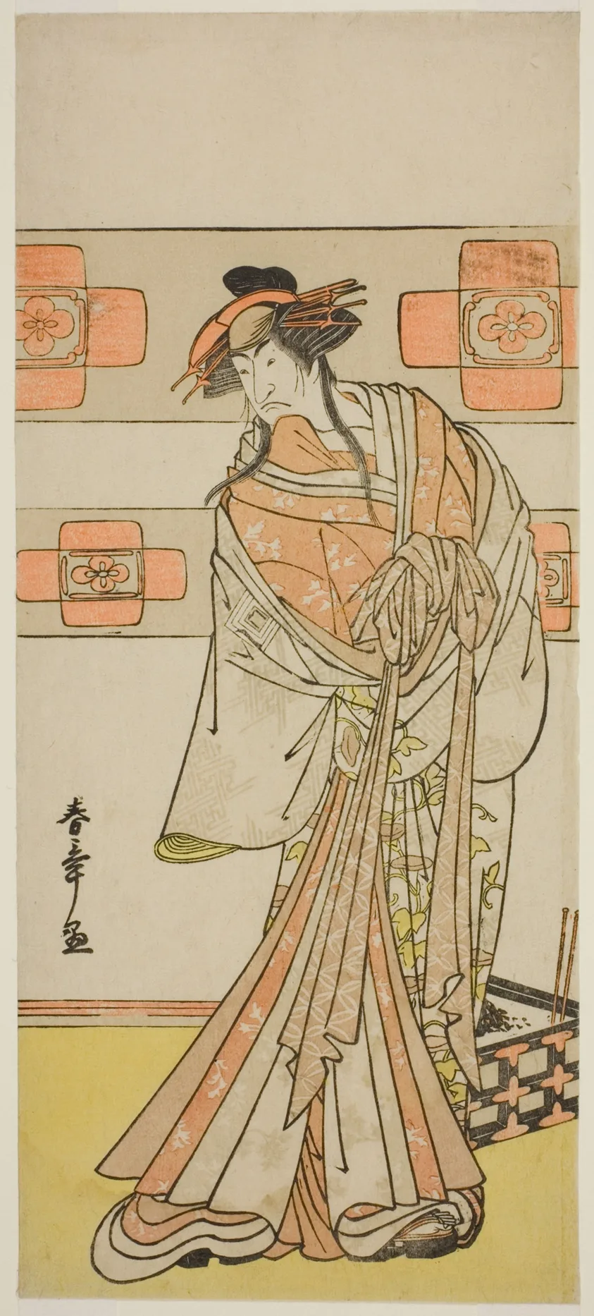 The Actor Ichikawa Monnosuke II as the Ghost of the Renegade Monk Seigen in the Play Edo no Hana Mimasu Soga, Performed at the Nakamura Theater in the Second Month, 1783 by Katsukawa Shunsho, c. 1783
