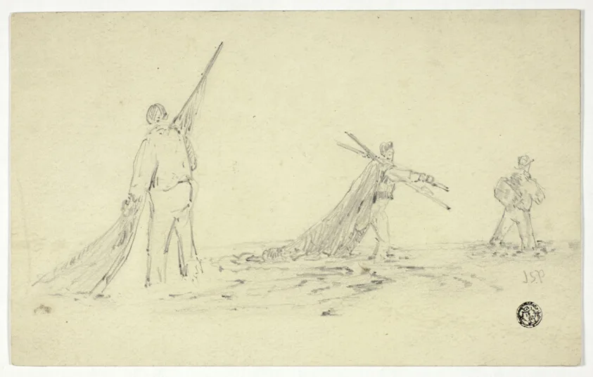 Men Carrying Nets by John Skinner Prout, n.d.