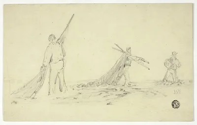 Men Carrying Nets by John Skinner Prout, n.d.