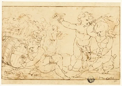 Young Bacchus and Companions by Ignatius van Logteren, n.d.