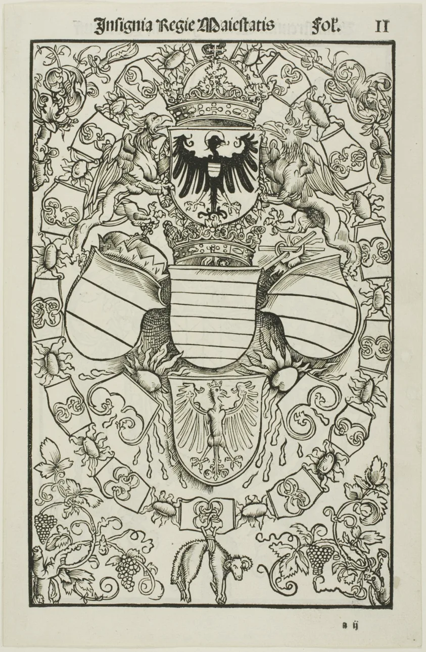 Coat of Arms of Maximilian I as King of the Romans by Albrecht Dürer, c. 1517