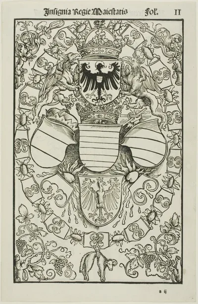 Coat of Arms of Maximilian I as King of the Romans by Albrecht Dürer, c. 1517