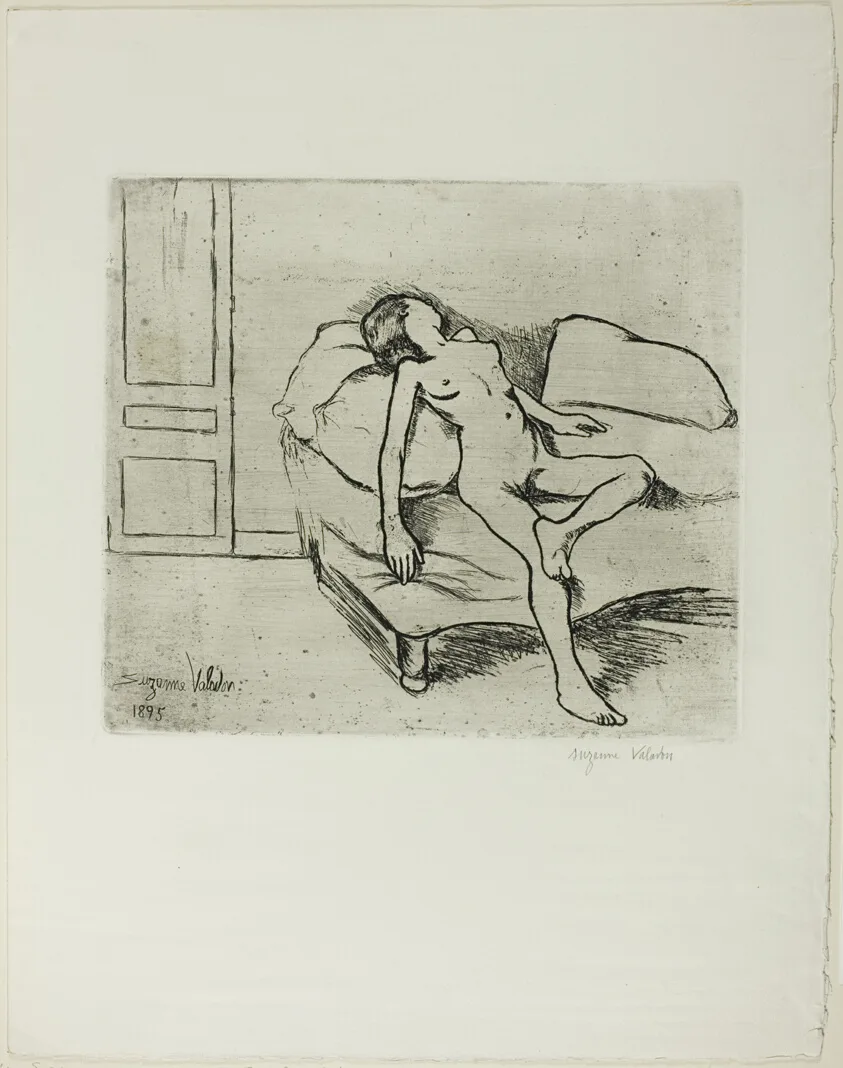 Louise Nude on a Sofa by Suzanne Valadon, 1895
