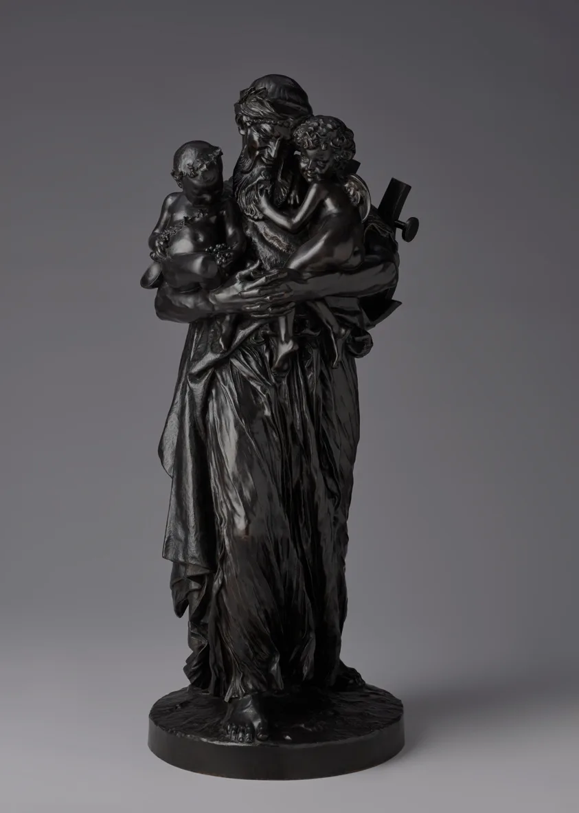 Anacreon with the Infants Bacchus and Cupid by Jean Léon Gérôme, Modeled 1878, cast c. 1893