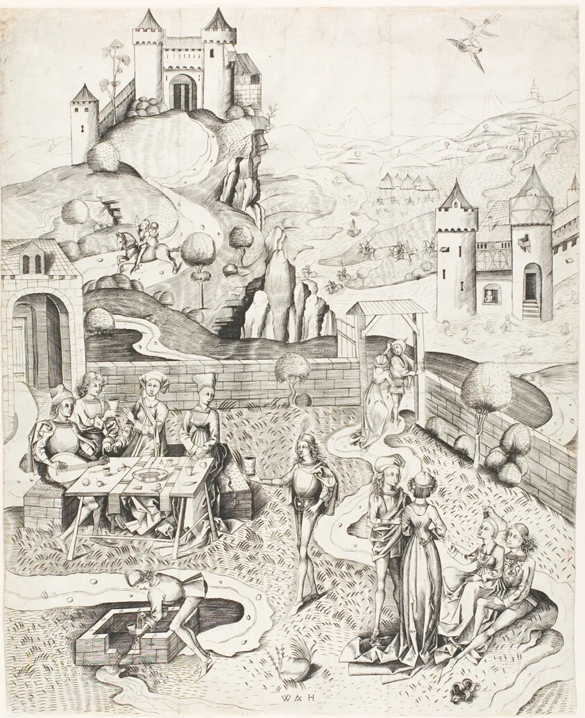 The Garden of Love by Master W A H, 1480/90